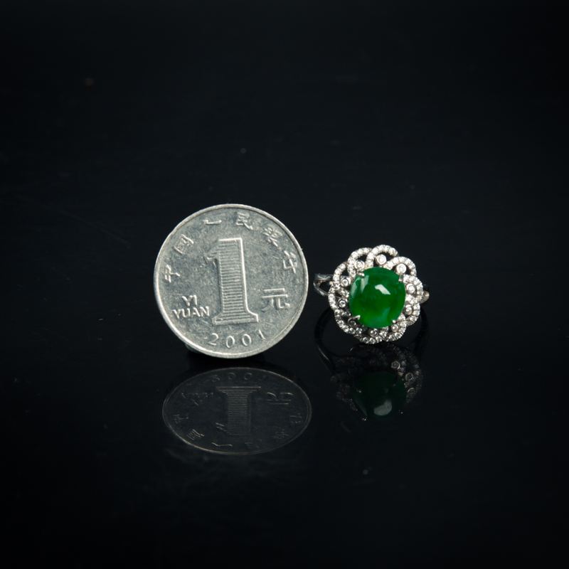 缅甸翡翠随形戒指-红掌柜