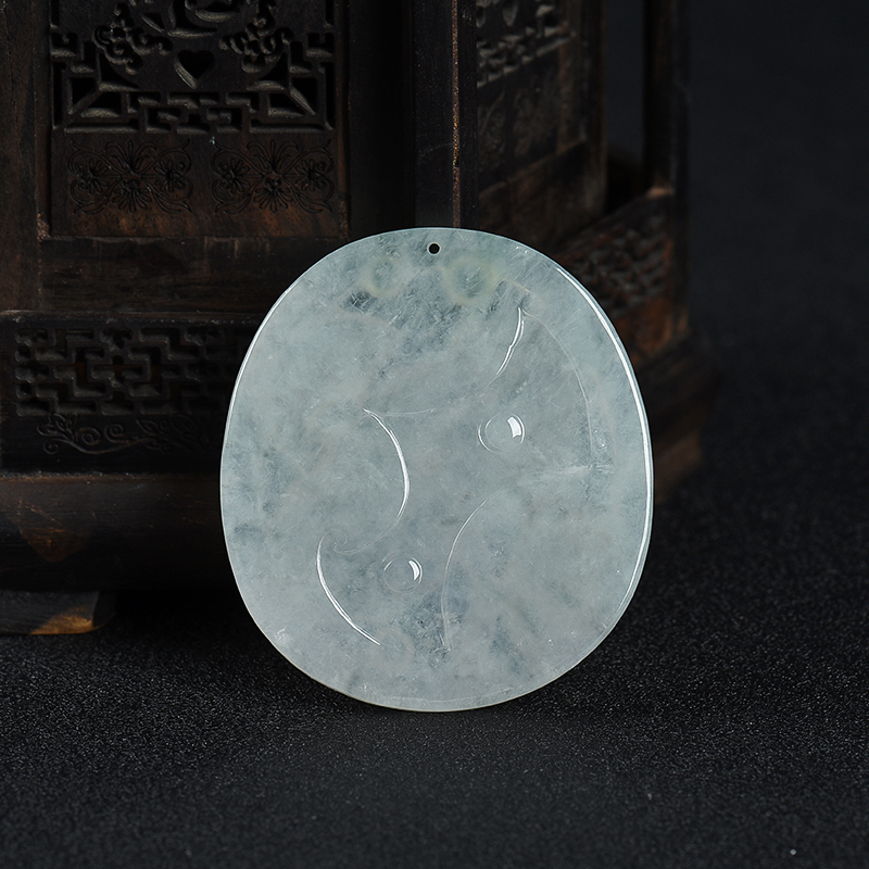 翡翠和和美美吊坠-红掌柜