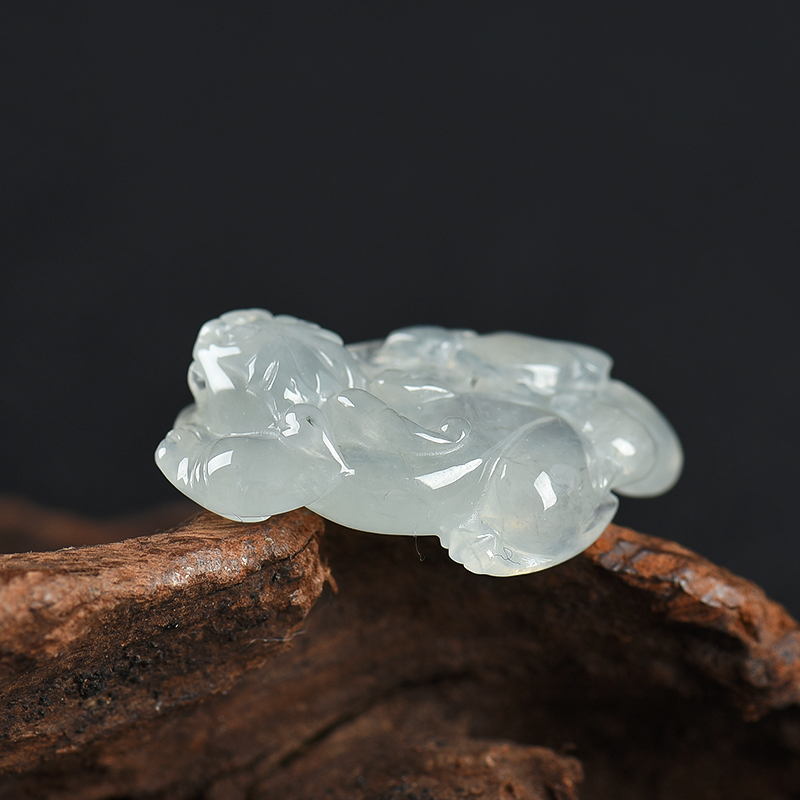 糯冰种翡翠貔貅吊坠-红掌柜