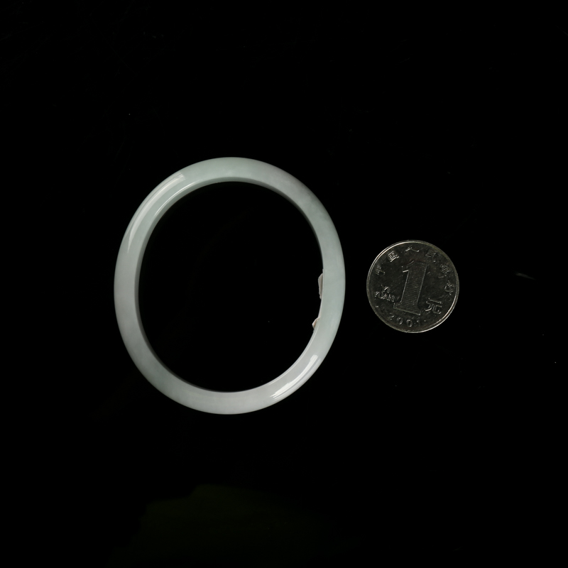 缅甸天然豆种翡翠贵妃镯-红掌柜