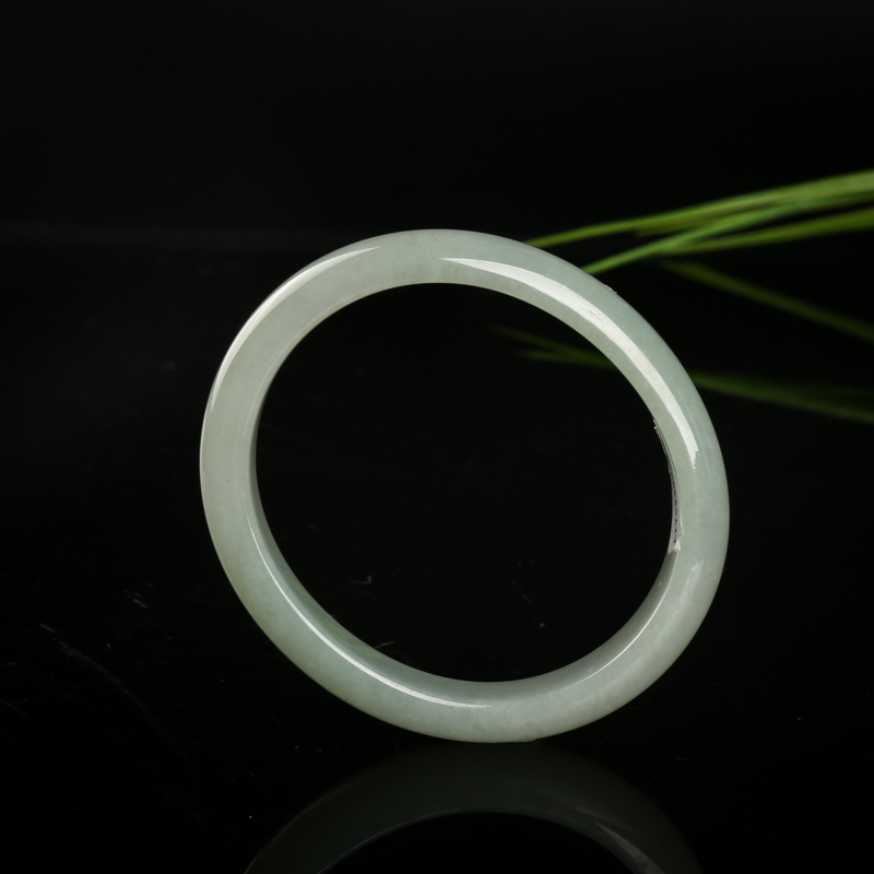 53.5mm豆种灰绿翡翠贵妃镯-红掌柜