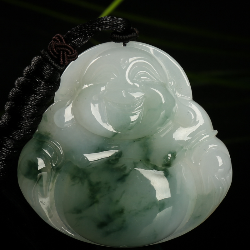 缅甸翡翠弥勒佛吊坠-红掌柜