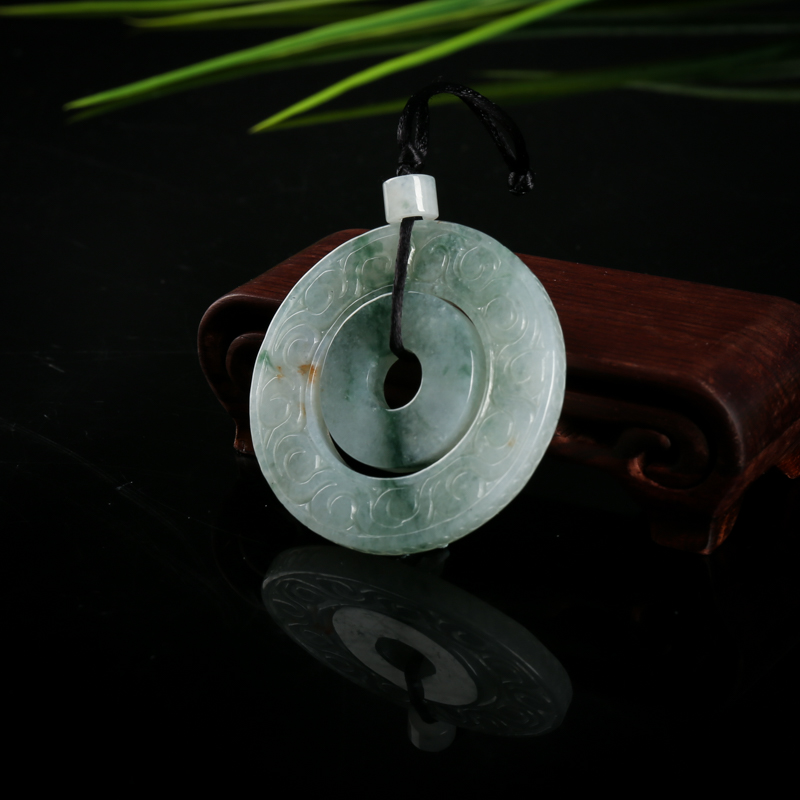 糯种翡翠平安扣吊坠-红掌柜