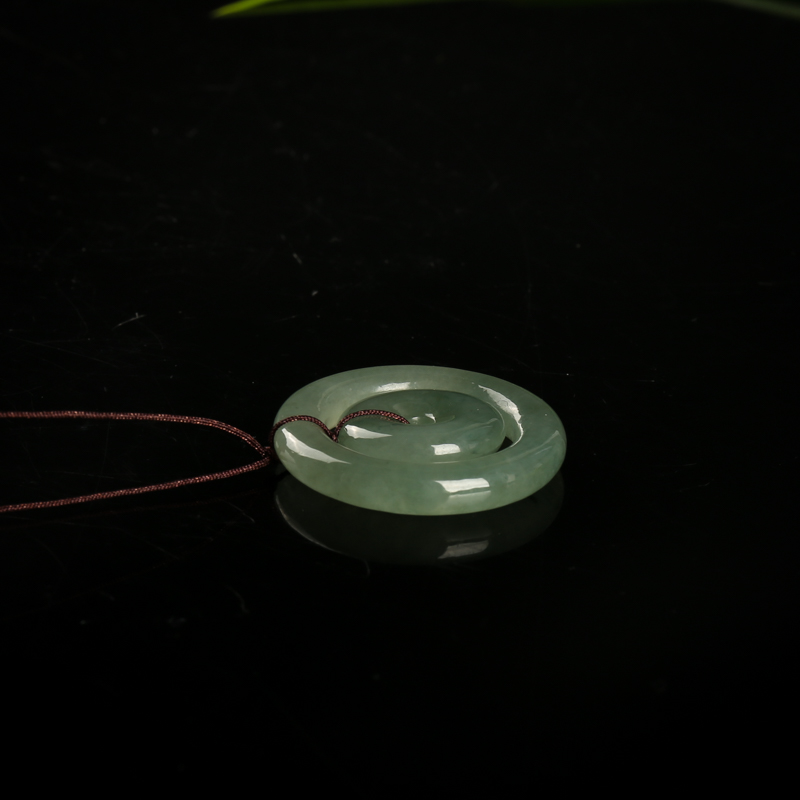 天然翡翠平安扣吊坠-红掌柜