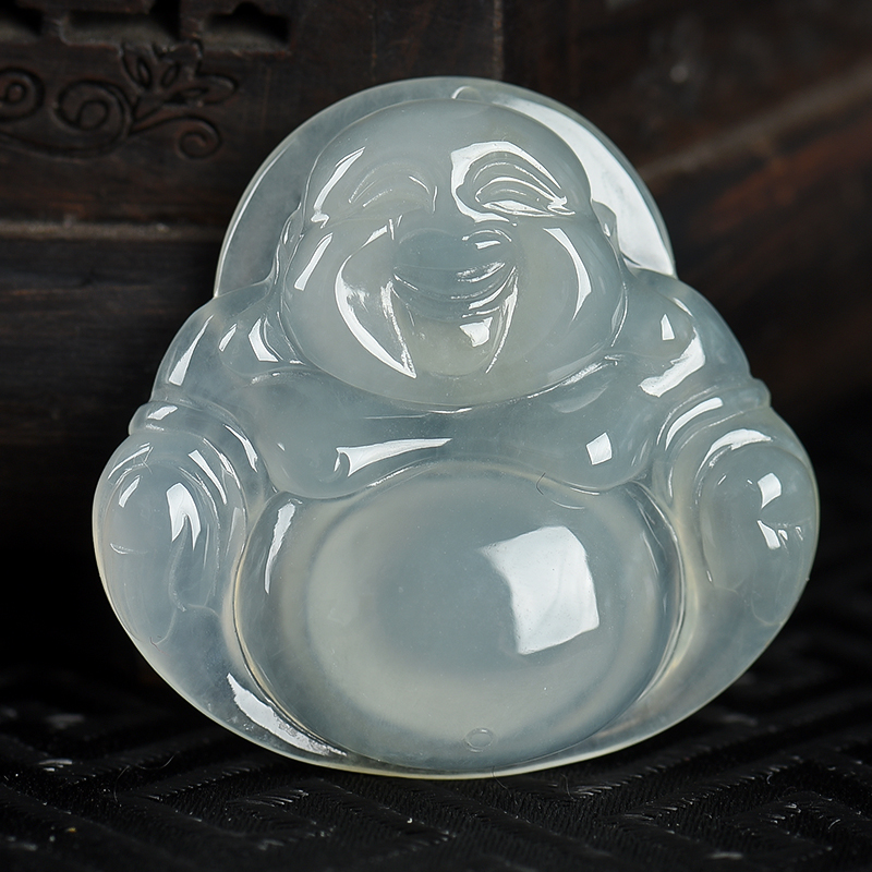 缅甸翡翠弥勒佛吊坠-红掌柜