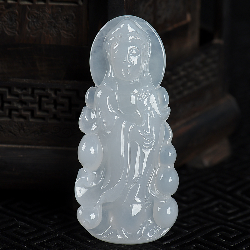 缅甸翡翠观音吊坠-红掌柜