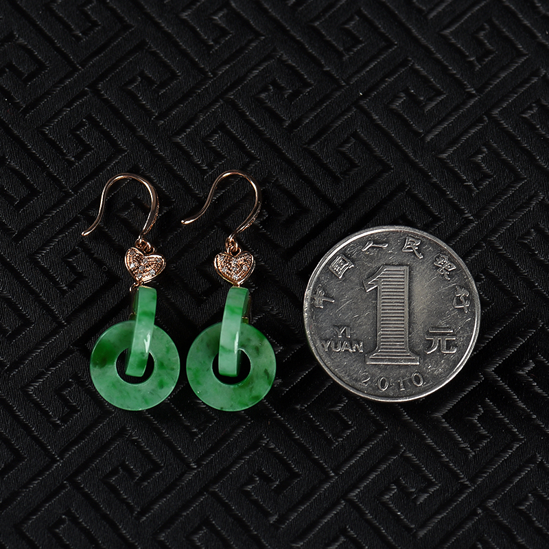 飘翠翡翠耳坠-红掌柜