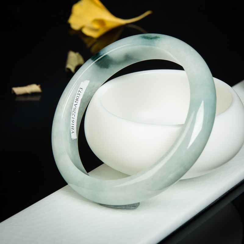 豆种翡翠手镯-红掌柜