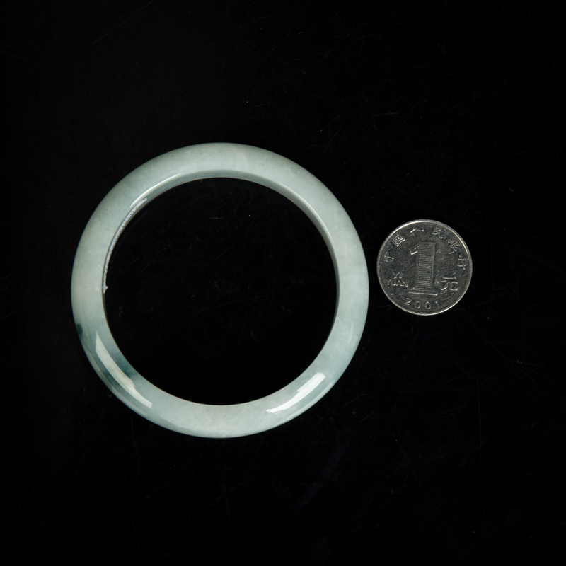 58.5mm豆种飘花翡翠手镯-红掌柜