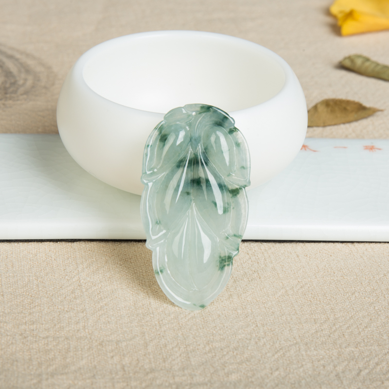 糯种翡翠金枝玉叶吊坠-红掌柜