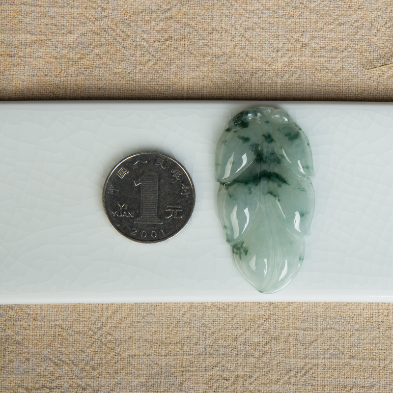 糯种飘花翡翠金枝玉叶吊坠-红掌柜