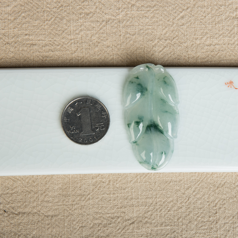 糯种飘花翡翠金枝玉叶吊坠-红掌柜