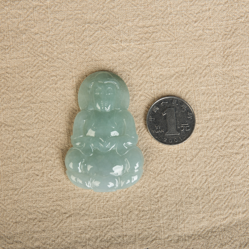 天然翡翠观音吊坠-红掌柜