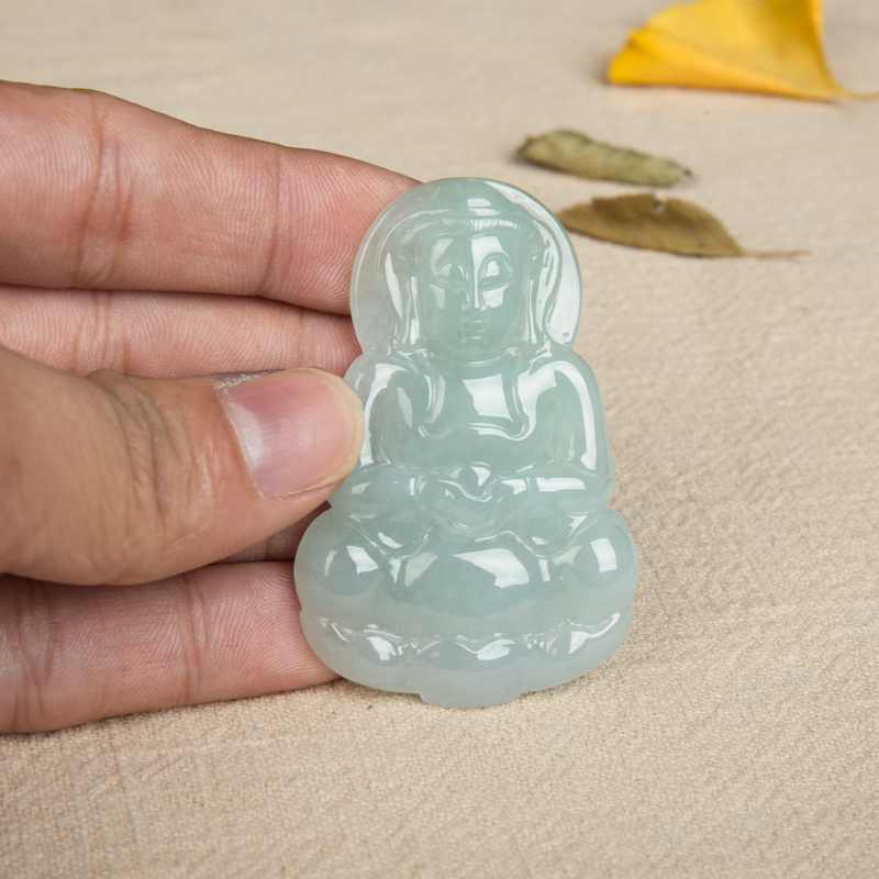 糯种蓝绿翡翠观音-红掌柜