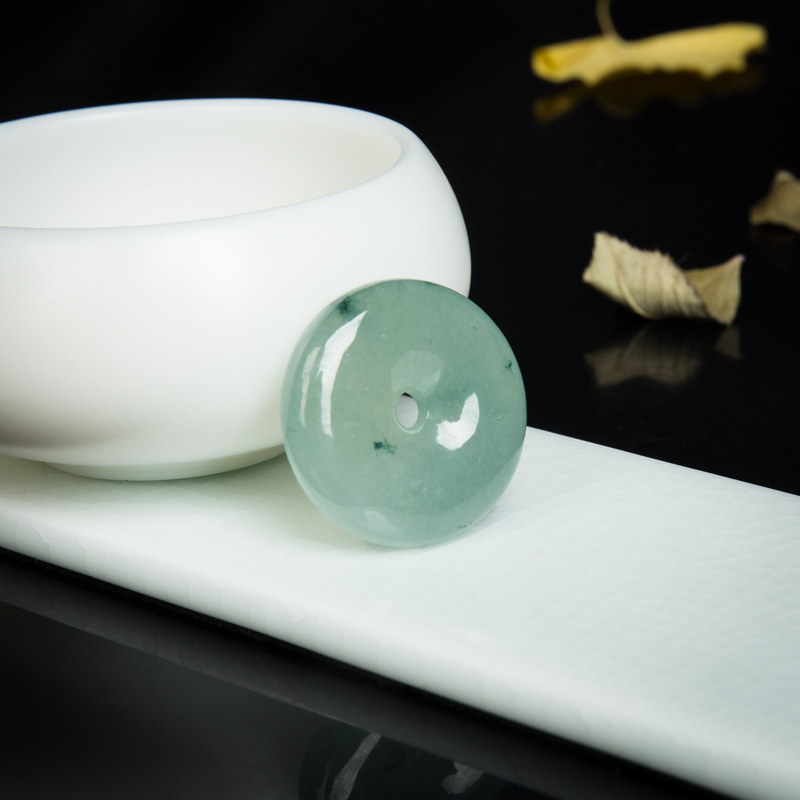 天然缅甸翡翠平安扣吊坠-红掌柜