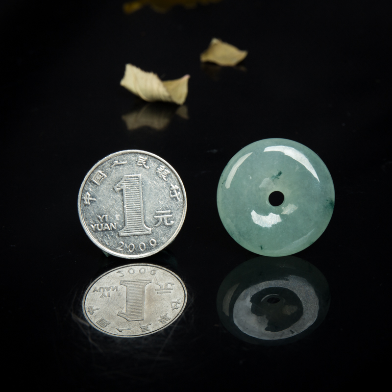 糯冰种飘花翡翠平安扣吊坠-红掌柜