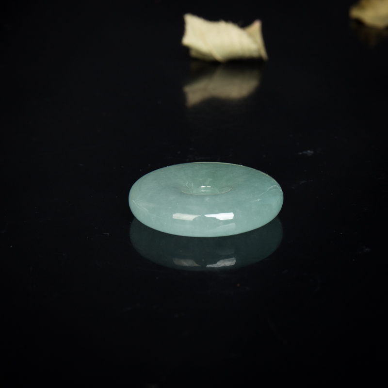 天然飘花翡翠平安扣吊坠-红掌柜