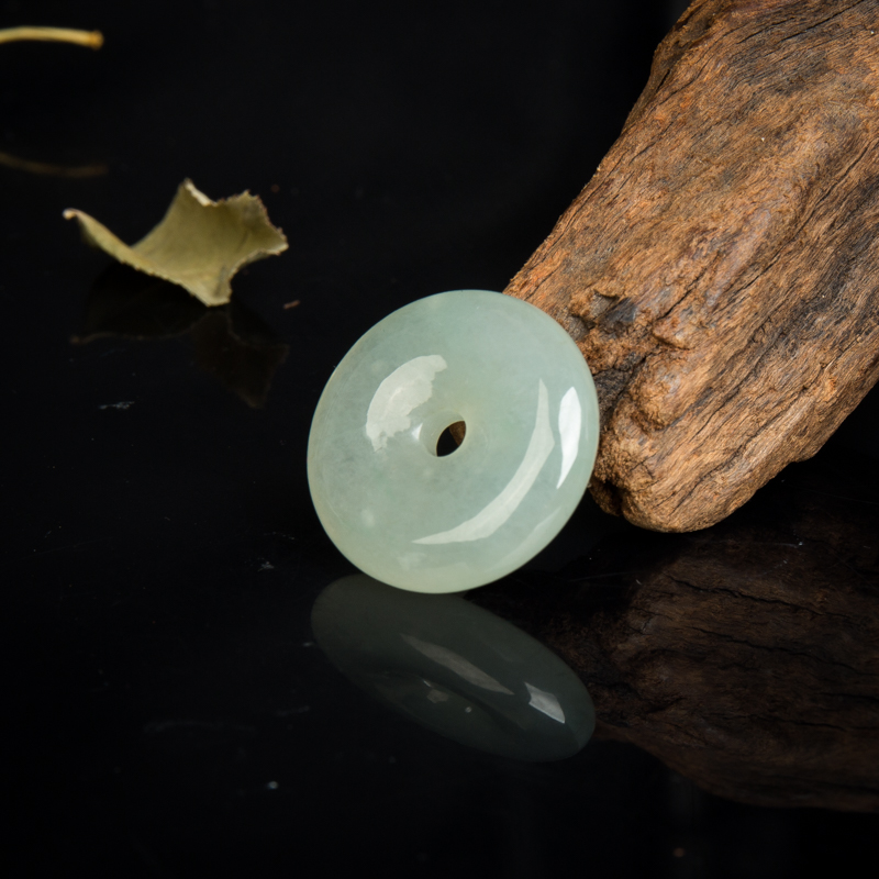 糯冰种翡翠平安扣吊坠-红掌柜