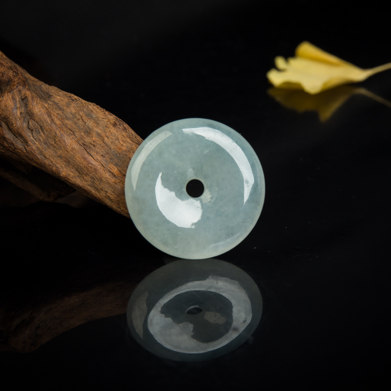 糯冰种晴水翡翠平安扣吊坠-红掌柜