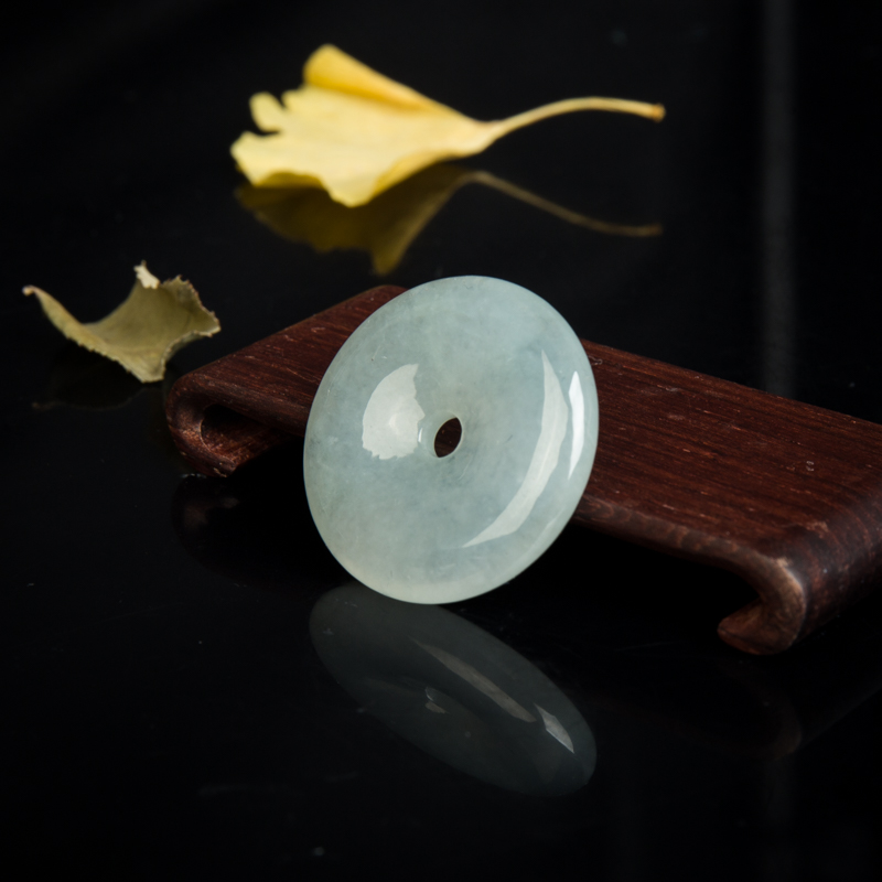 糯冰种翡翠平安扣吊坠-红掌柜