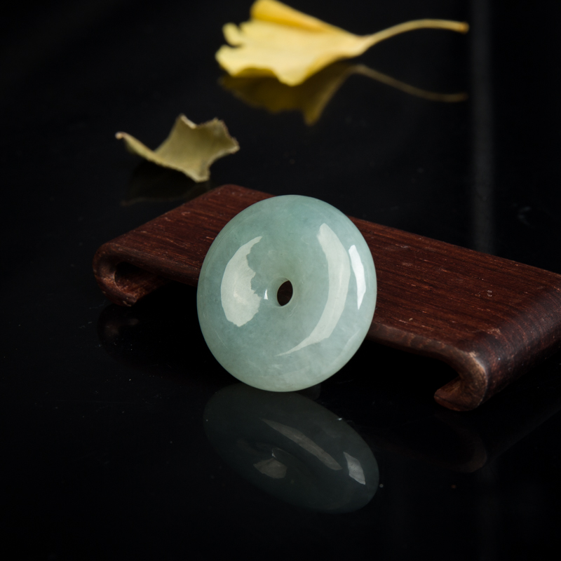 糯冰种翡翠平安扣吊坠-红掌柜