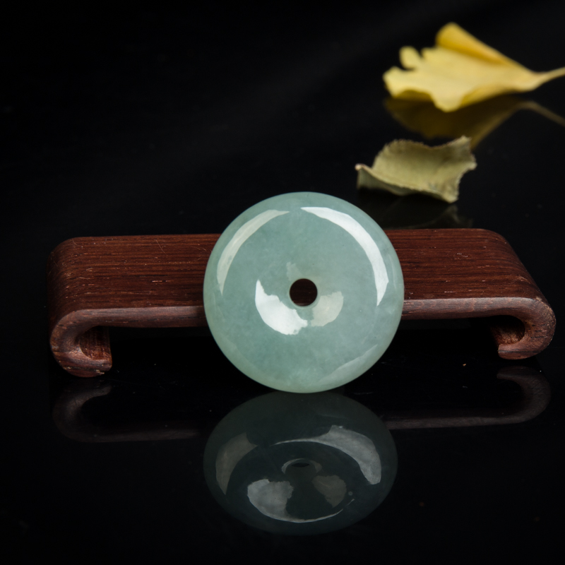 糯冰种晴水翡翠吊坠-红掌柜