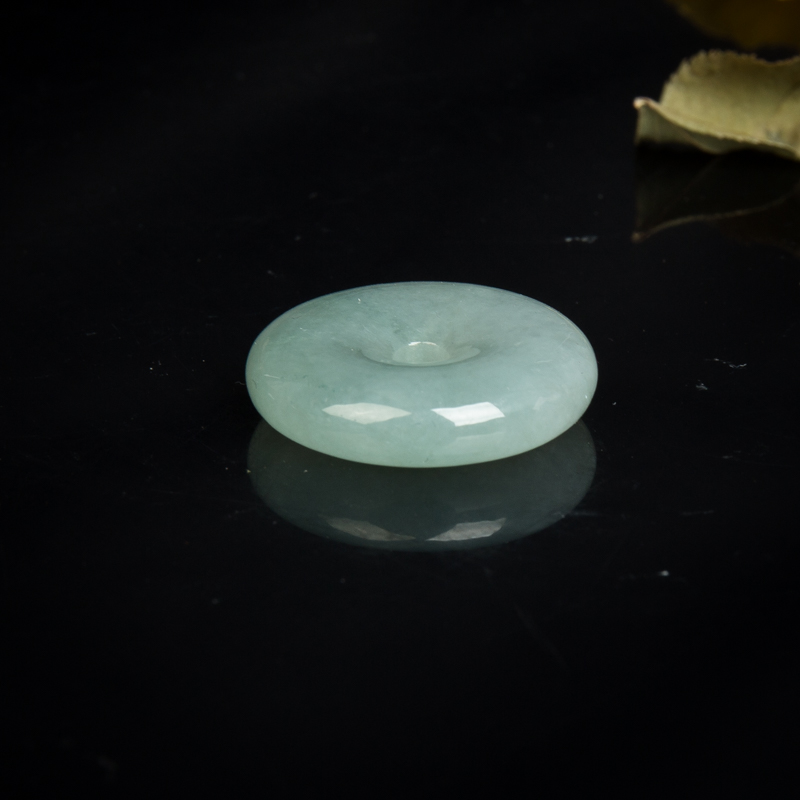 糯冰种晴水翡翠平安扣-红掌柜