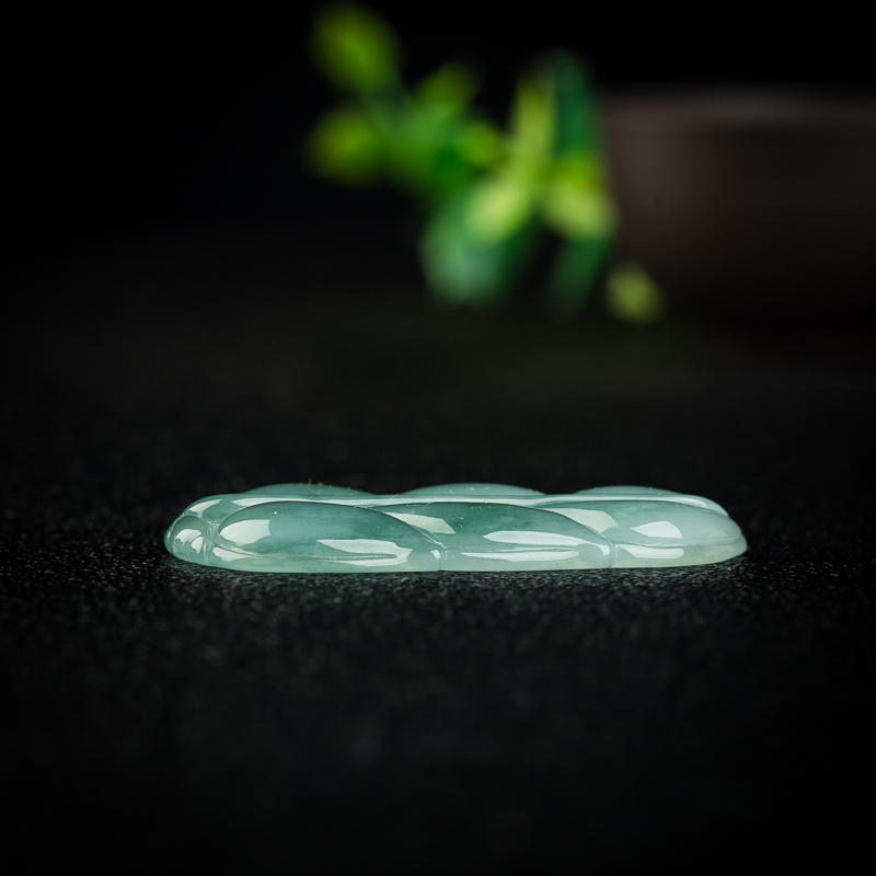 缅甸天然糯冰种翡翠金枝玉叶吊坠-红掌柜