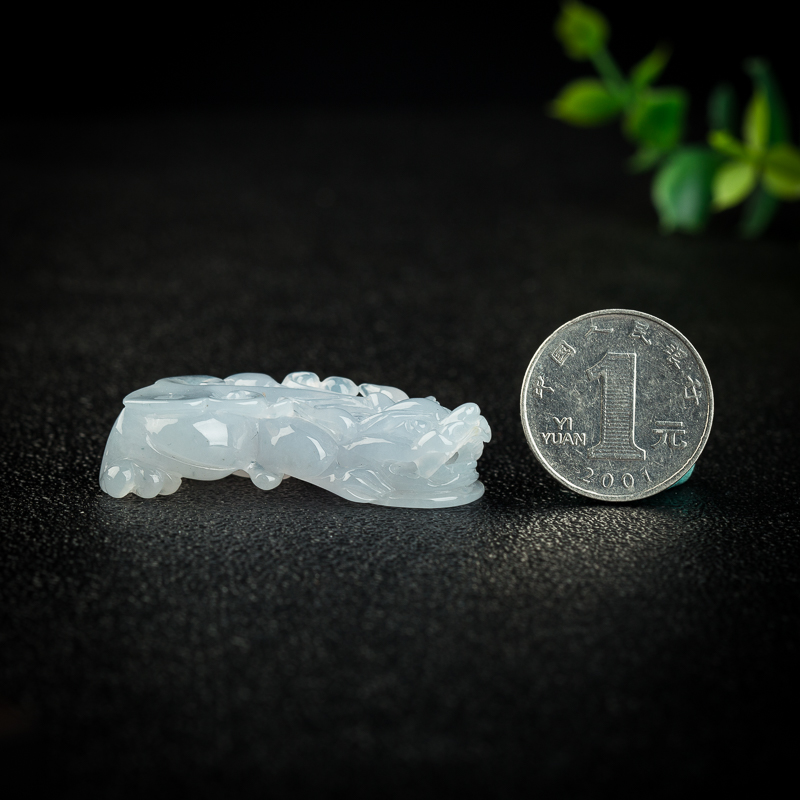 糯冰种浅紫翡翠吊坠-红掌柜