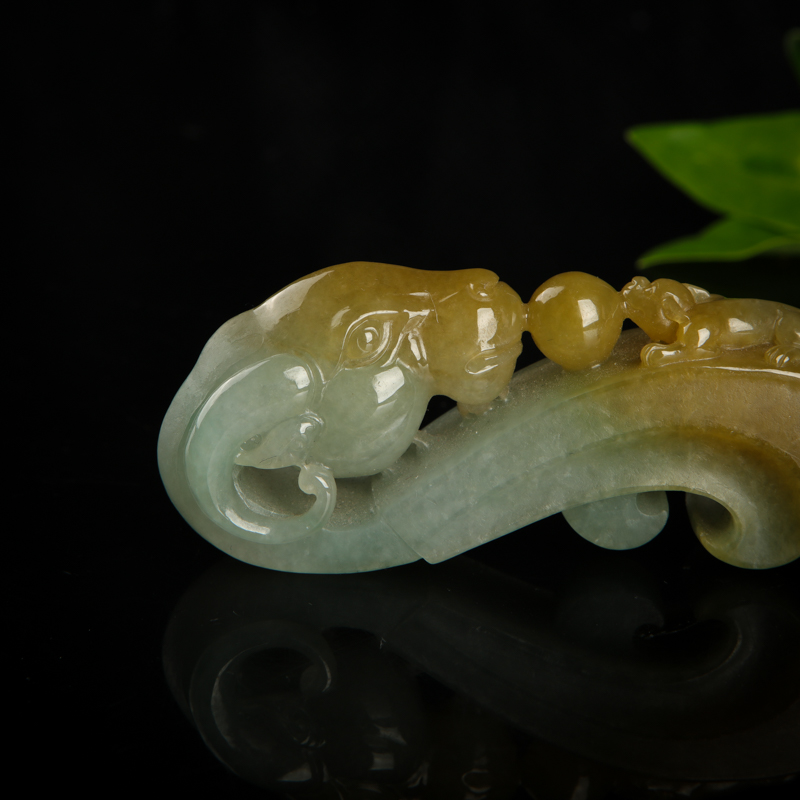 缅甸天然糯种翡翠先祖图腾吊坠-红掌柜