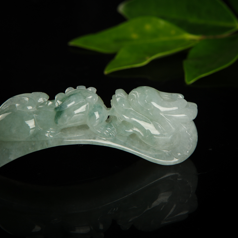 缅甸天然糯种飘花翡翠吊坠-红掌柜