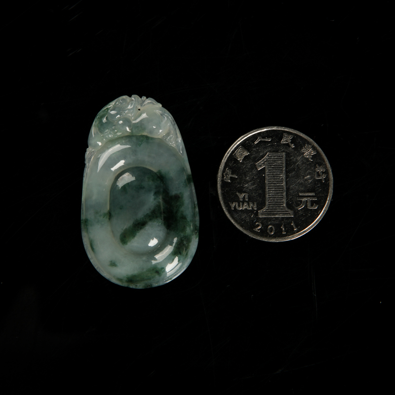 糯种飘花翡翠福贝吊坠-红掌柜