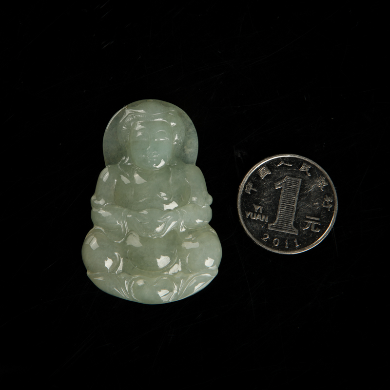 糯种翡翠观音吊坠-红掌柜