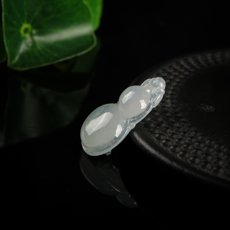 缅甸糯冰种翡翠福禄吊坠-红掌柜