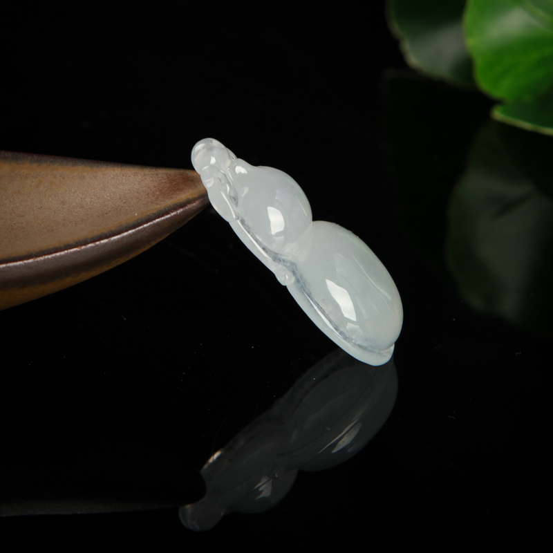 缅甸天然糯冰种翡翠吊坠-红掌柜