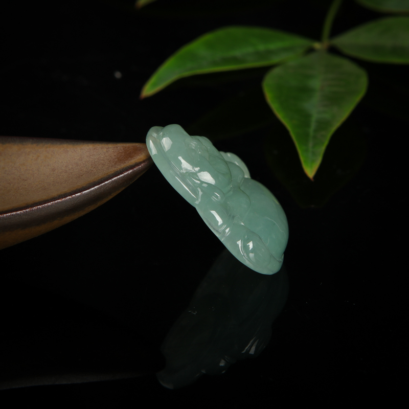 糯种深绿翡翠弥勒佛-红掌柜