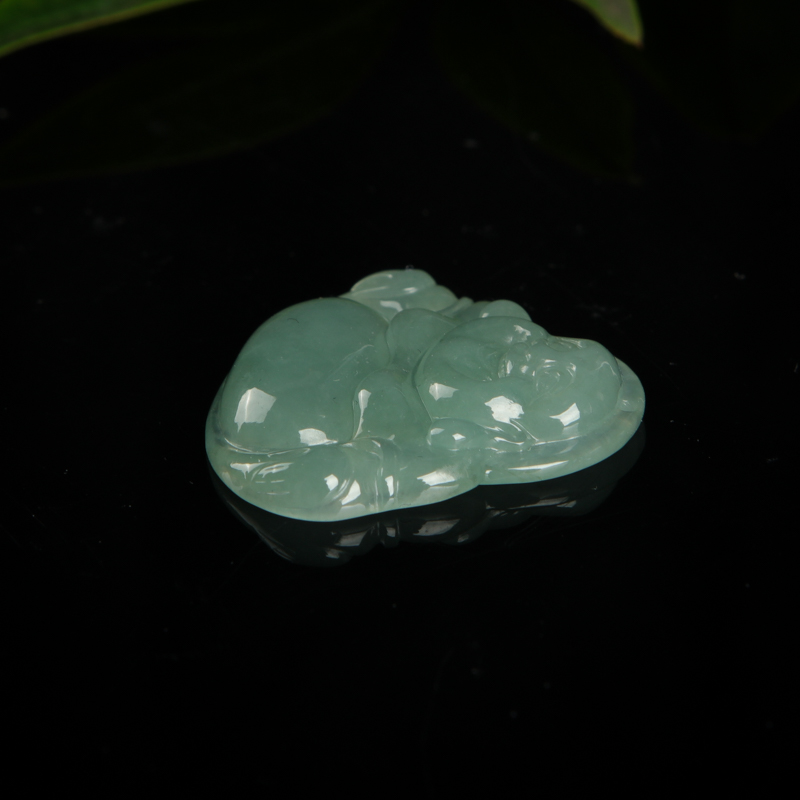 糯种翡翠弥勒佛-红掌柜