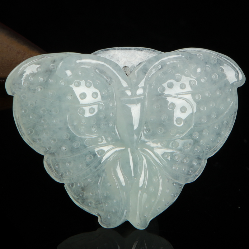 糯种浅绿翡翠蝴蝶-红掌柜