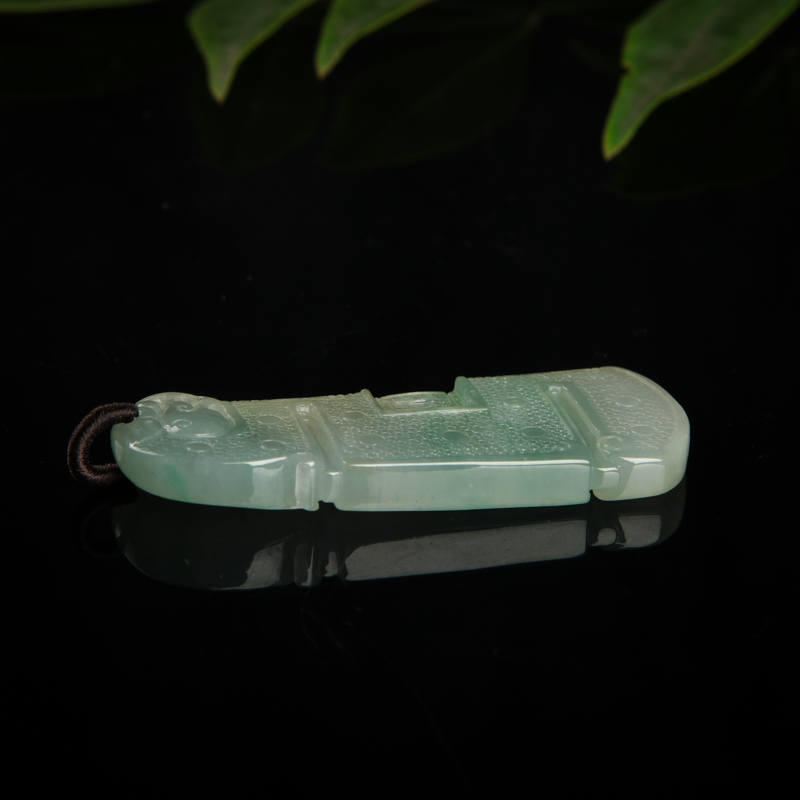 糯种飘花翡翠仿古龙-红掌柜