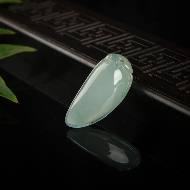 糯种翡翠红红火火吊坠-红掌柜