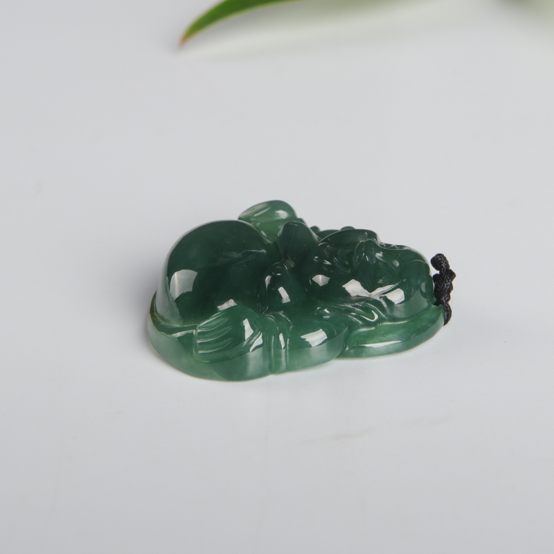 糯种翡翠弥勒佛-红掌柜