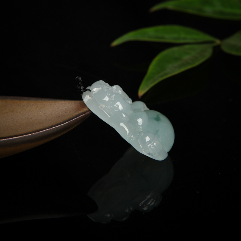糯种飘花翡翠弥勒佛-红掌柜