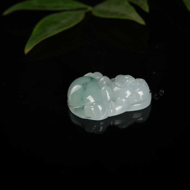 糯种飘花翡翠吊坠-红掌柜