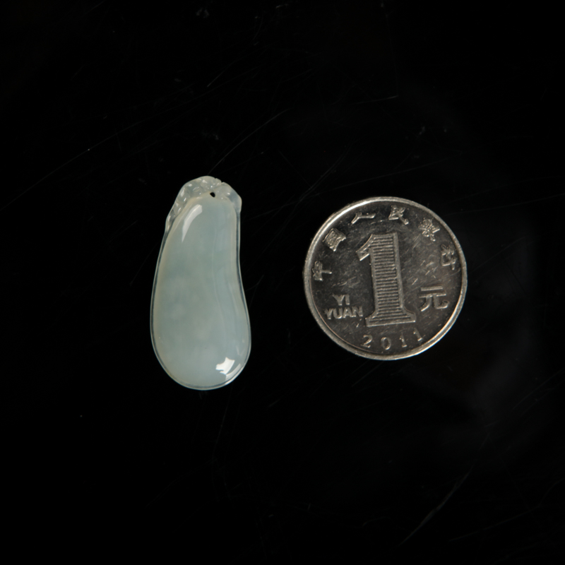 缅甸天然翡翠福瓜吊坠-红掌柜