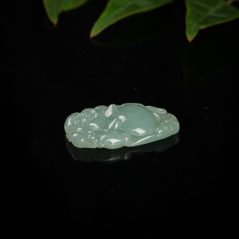 糯种翡翠弥勒佛-红掌柜
