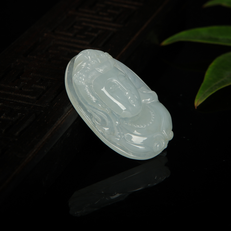 糯种翡翠观音吊坠-红掌柜