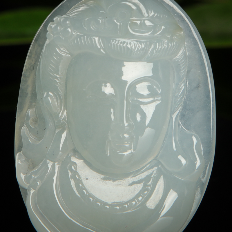 天然翡翠观音吊坠-红掌柜