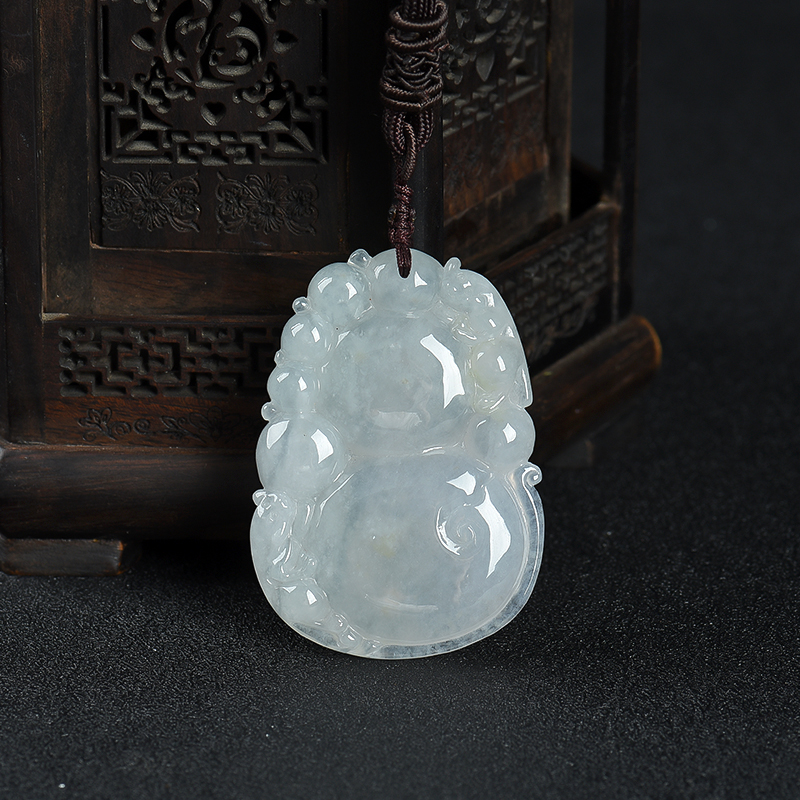 糯种白色翡翠葫芦吊坠-红掌柜