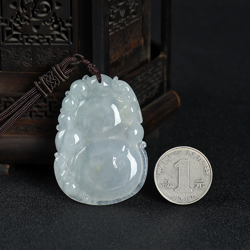 缅甸翡翠葫芦吊坠-红掌柜