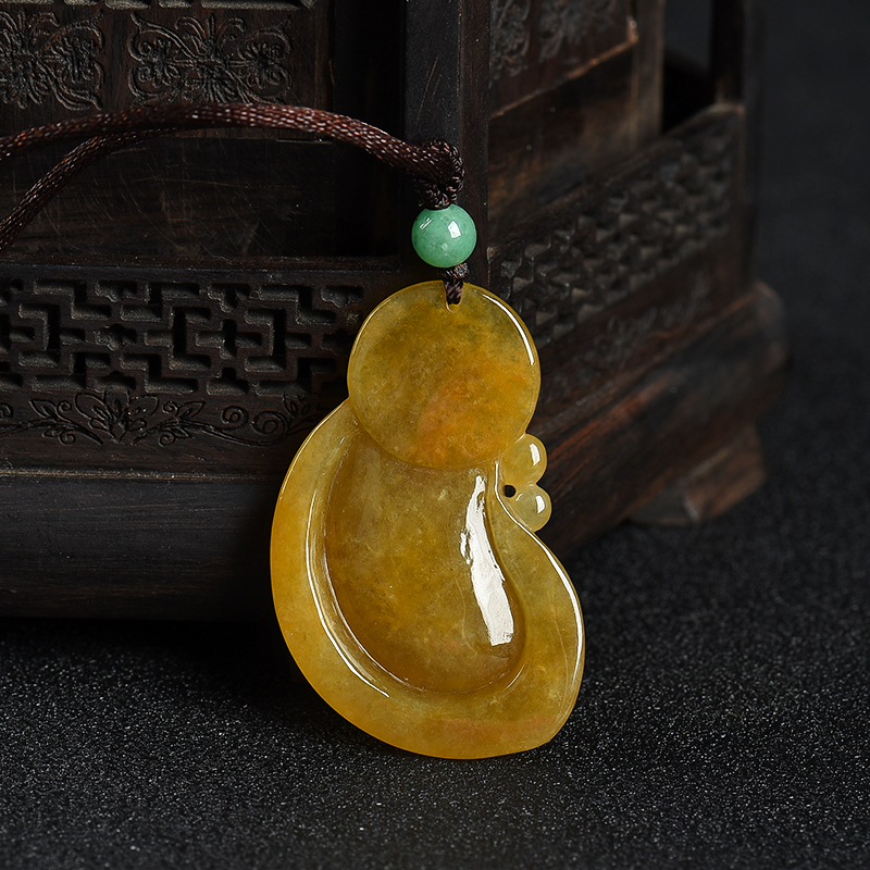 天然黄翡悟道吊坠-红掌柜